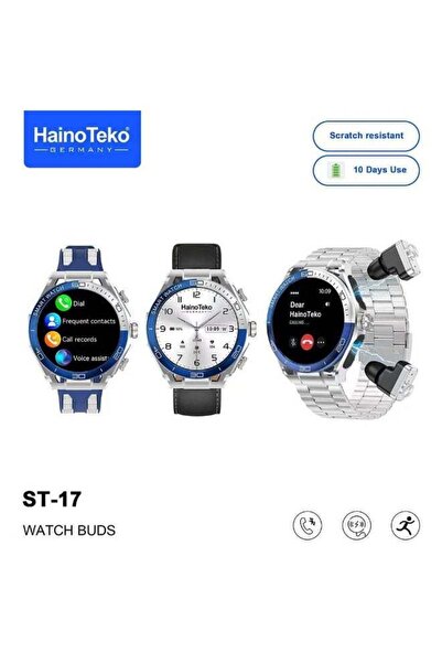 HAINOTEKO ST-17 Watch Buds Smartwatch with Built-in Wireless Earbuds AMOLED D...