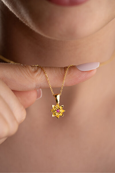 Silvano Jewelry 925 Ayar Gümüş Larkspur Çiçeği Temmuz Ayı Minimal Doğum Taşı ...