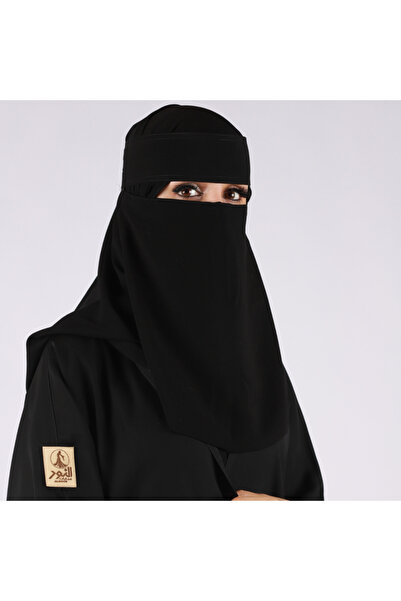 Alnoor abaya نقاب أسود نسائي كامل بمطاط مريح وتغطية واسعة للوجه مقاس 10 إنش