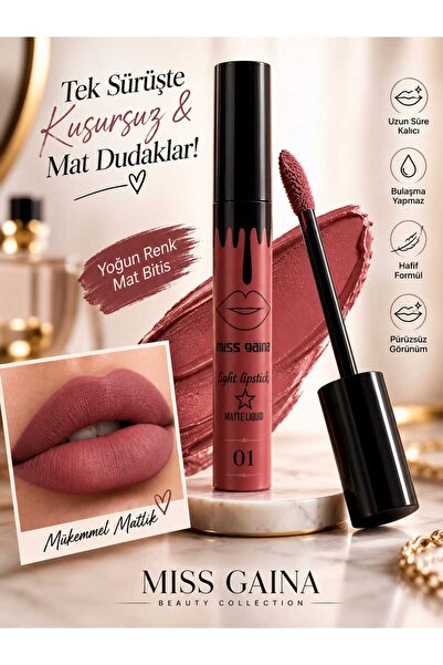 VitaMood Yaşam Matte Liquid Mat Likit Ruj – Kalıcı & Bulaşmayan Yoğun Renk – 01-08 Numara Seçenekli (1 Adet)