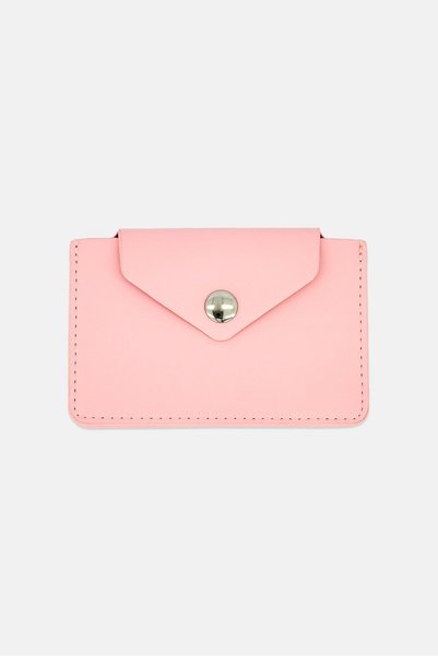 Bizou Women Plain Card Holder Wallet, Pink