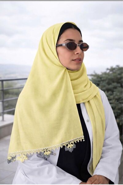 Veil Designer طرحة بوال بقماش ياباني شغل يدوي تطريز كروشيه المقاس : 60 * 190