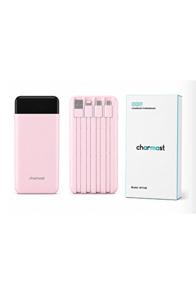 OEM Baterie Externă 10000mAh Charmast W1148 cu 4 Cabluri Integrate, USB-C, Li...