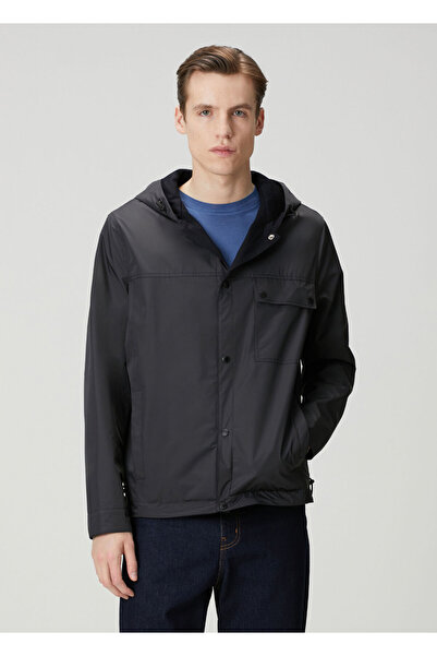 Yves Salomon Black Hooded Reversible Jacket
