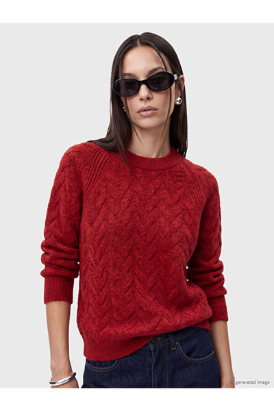 LC Waikiki Crew Neck Patterned Women's Knitwear Sweater