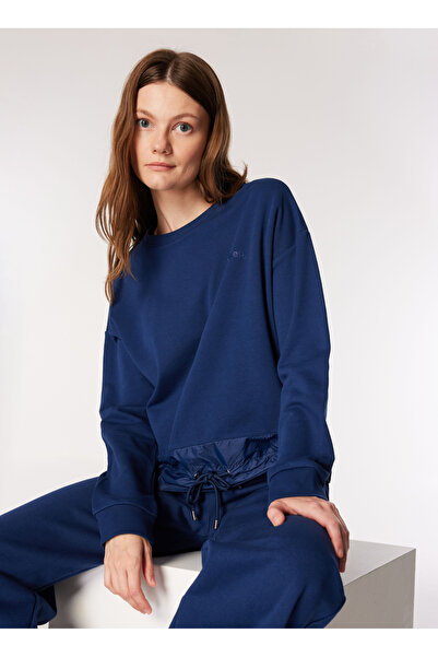 JEEP Women's Navy Crew Neck Loose Fit Sweatshirt C4WL-SWT4806
