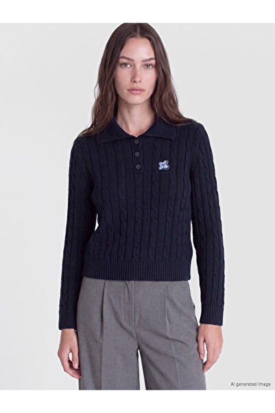 LC Waikiki Polo Neck Patterned Women's Knitwear Sweater