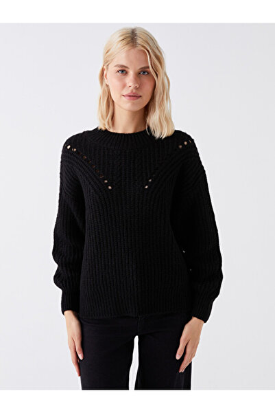 LC Waikiki Crew neck self-pattern long sleeve women knitwear sweater