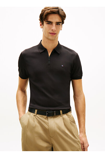 Tommy Hilfiger Black Men's Logo Printed Polo T-Shirt MW0MW42758BDS_INTERLOCK ...