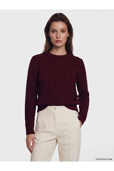 LC Waikiki Hair Braid Patterned Women's Knitwear Sweater