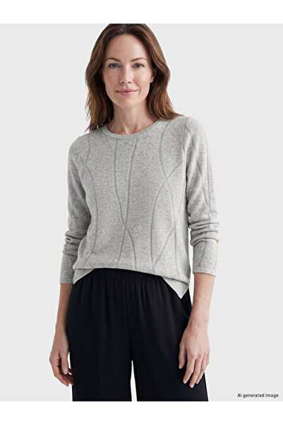 LC Waikiki Crew Neck Patterned Women's Knitwear Sweater