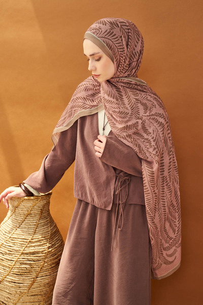 Silk Home Lorena - Riva Shawl Tencel Boston Fern Powder Mink - 510006 - 05