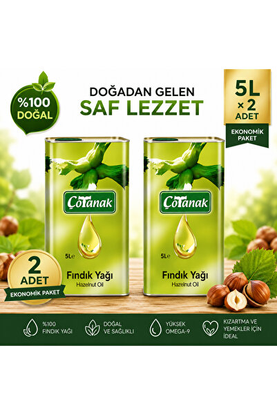 Çotanak Fındık Yağı Teneke 5 lt x 2 Adet