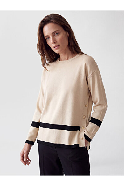 LC Waikiki Crew Neck Striped Women's Knitwear Sweater