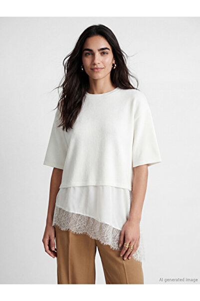 LC Waikiki Crew Neck Asymmetrical Cut Women's Knitwear Sweater