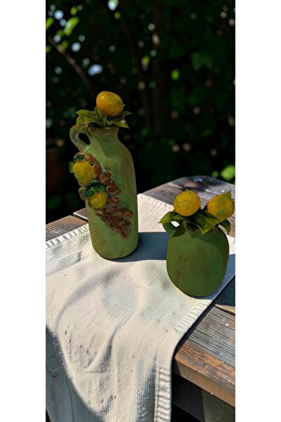 Genel Markalar 2'li Limonlu vazo seti limonlu bitki dahildir