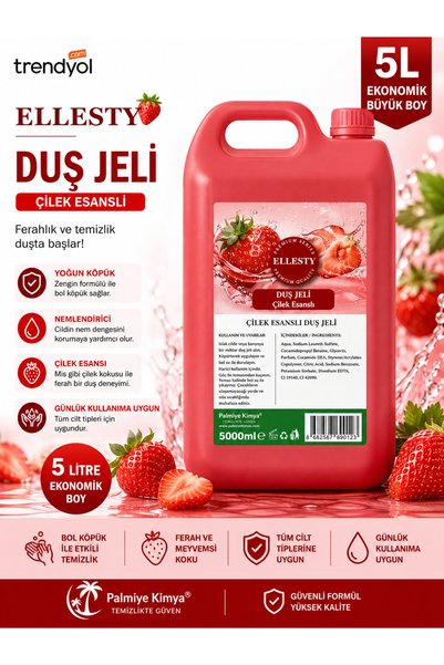 ELLESTY Çilek Duş Jeli 2 Adet (2*5000ml)