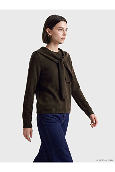 LC Waikiki Women's Knitwear Sweater with Lacing Detail