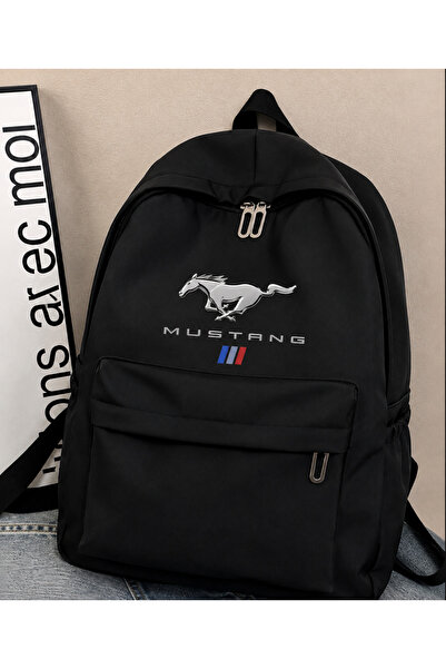 Generic Brand Mustang Printed Black Backpack
