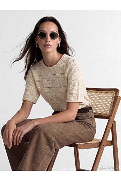 LC Waikiki Crew Neck Openwork Women's Knitwear Sweater