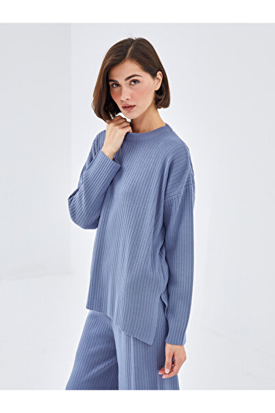 LC Waikiki Crew Neck Textured Oversize Women's Knitwear Sweater