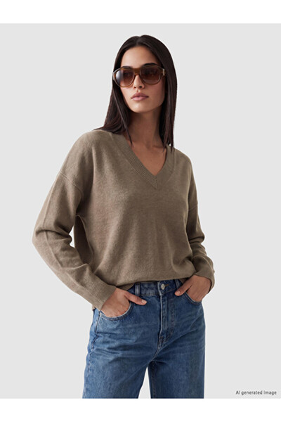 LC Waikiki V-Neck Women's Knitwear Sweater