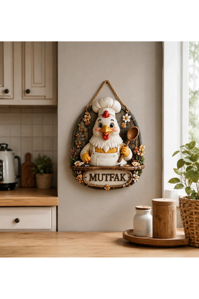 ivtasarim mutfak duvar süsü tavuk