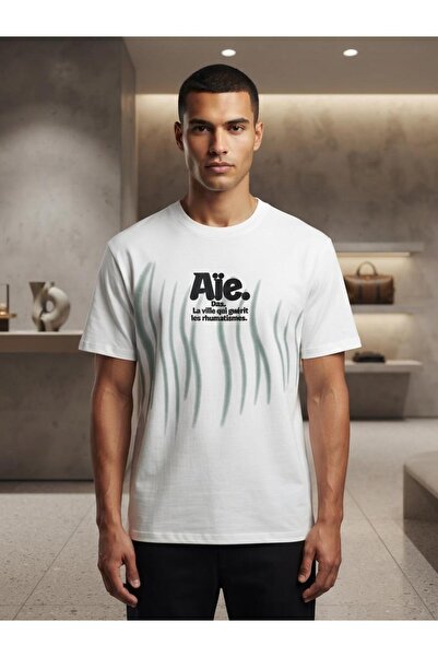 Generic Brand تيشيرت كاجوال بتصميم عصري (طبعة Aïe)