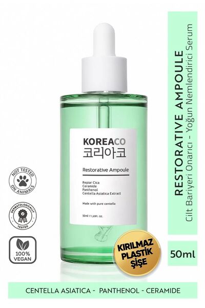 KORE Centella & Cica & Ceramide - Onarıcı, Aydınlatıcı ,24 Saat Nemlendirme A...