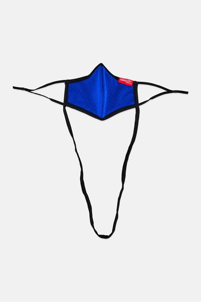 Mitchell and Ness Men Brand Logo Face Mask, Blue