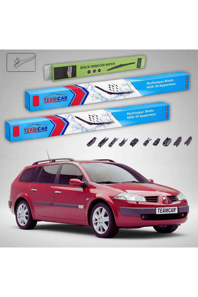 TEAMCAR Wipers Renault Megane II Grandtour Break 2002-2006 | Front and Rear S...