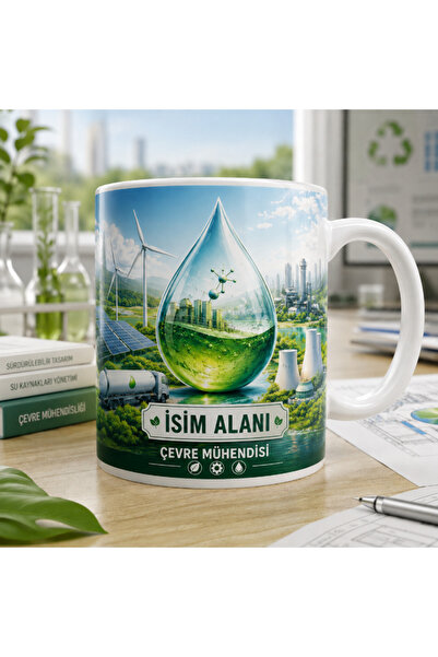 AION CASA Kişiye Özel Çevre Mühendisi Kupa 325 ml – İsimli Porselen, Hediye K...