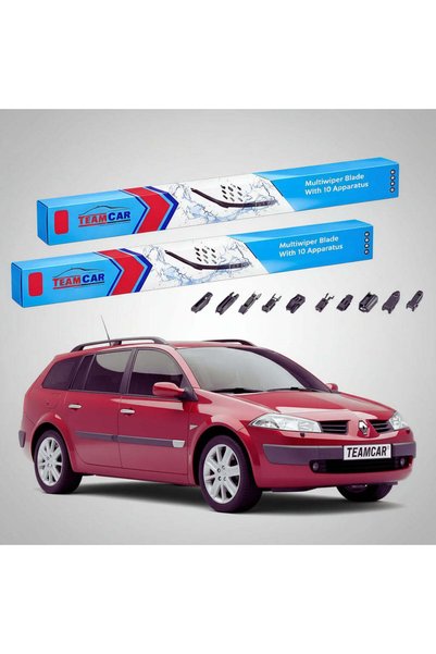 TEAMCAR Wipers Renault Megane II Grandtour Break 2002-2006 | Front Set Flat P...