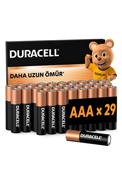 Duracell BASIC AAA İnce Alkalin Kalem Pil (29'lu Paket) – 1,5V