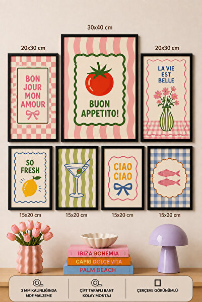 UNT 7-Piece Frame-Looking Modern Painting Set |   Retro & Pop Art |   Living ...