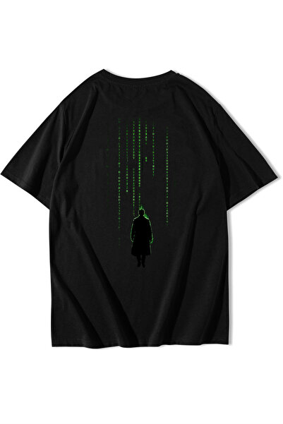 BRZ COLLECTION Ουνισέξ Όβερσάιζ Μπλουζάκι The Matrix Μαύρο