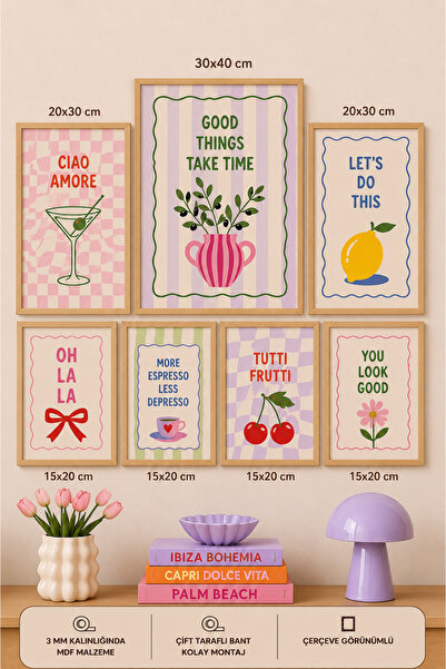 UNT 7-Piece Frame-Looking Modern Painting Set |   Retro & Pop Art |   Living ...
