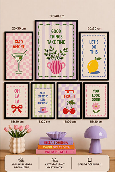 UNT 7-Piece Frame-Looking Modern Painting Set |   Retro & Pop Art |   Living ...
