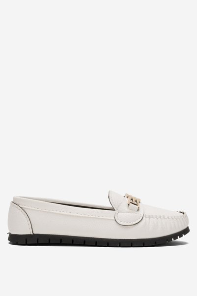 Jagulep Women's Light Sole Comfortable Ballerinas White