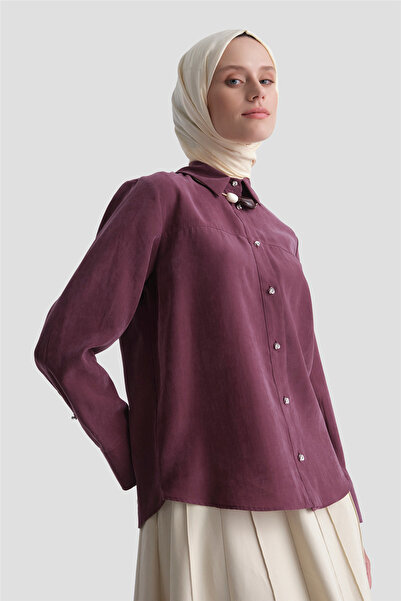 Armine Kupra Effect Basic Shirt Plum