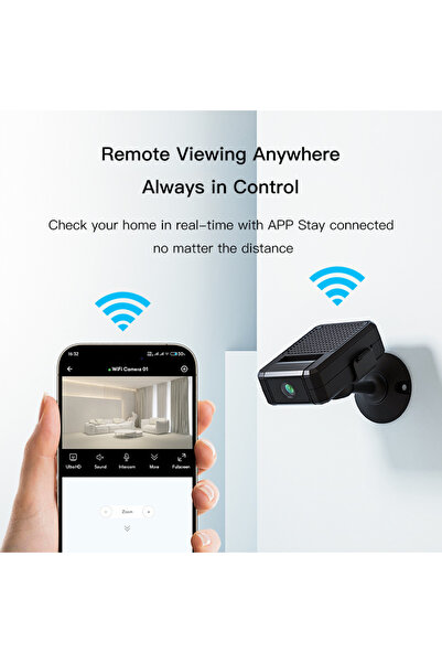 Morvena Picks Mini cameră de securitate – cameră WiFi cu lentilă rotativă la ...