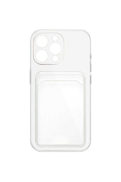 Mopal iPhone 15 Pro Max Uyumlu Kartlık Detaylı Şeffaf Silikon Kılıf | Yuki Serisi