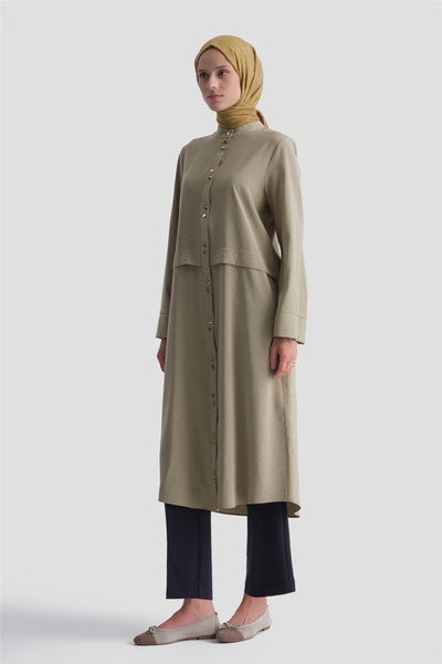 Armine Aller Piecework Tunic Dress in Fat Green