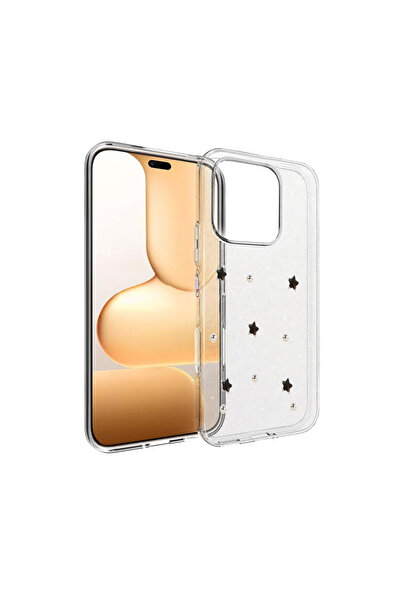 Nezih Case Huawei Honor 600 Lite Uyumlu Şeffaf Simli Metal Detaylı Zarif Kılıf