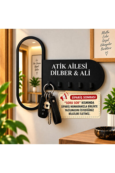 AtikPromosyon3D Aynalı Pleksi Anahtarlık Askılık / Askısı Kişiye Özel İsim Ya...