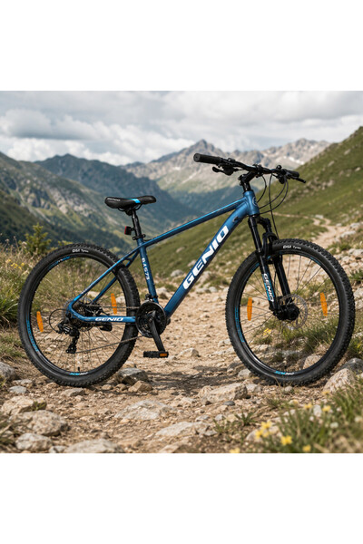 GENIO Bicicletă Mountain Bike din aluminiu, 27,5 inch, schimbător cu 27 de vi...