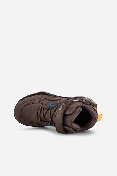 Vicco Çocuk Kahverengi Sneaker Cırt Cırtlı Bağcıklı Kalın Taban Spor Ayakkabı