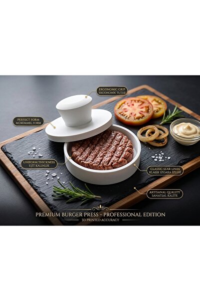 LUCE Hamburger Press - 12 cm Profesyonel Burger Köfte Şekillendirici (Gıdaya ...