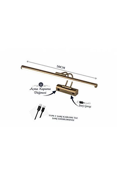 FKLIGHT 50CM / USB Sarjlı Resim / Tablo / Ayna Üstü / Banyo / Ledli Aplik Flü...