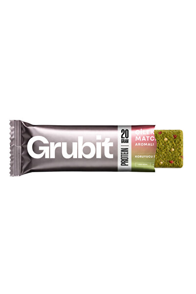 Grubit Çilek & Matcha Aromalı Protein Bar (12 Adet)